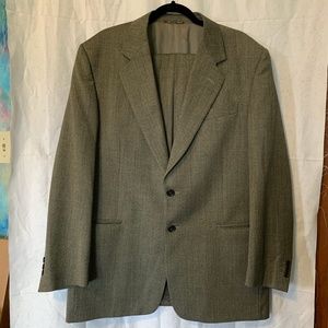 Men's Brown Wool Suit Jacket 46R Pant 36 x 30